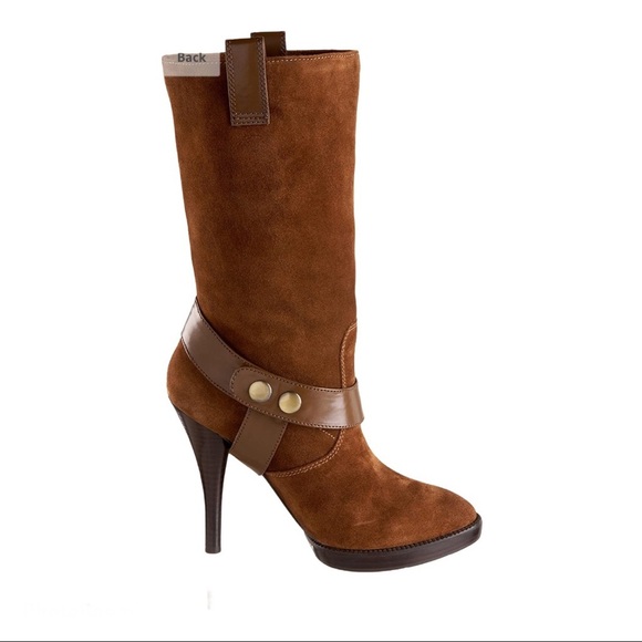 BCBGeneration Sirlo Brown Suede Midi Boots 6.5 - Picture 3 of 10